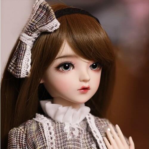 60cm Bjd Doll Gifts for Girl Brown Hair Doll With Clothes Change Eyes Jenny NEMEE Doll Surprise Handmade Plaid skirt Doll