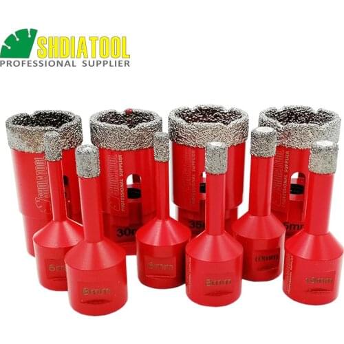 SHDIATOOL 10pcs/pk M14 Vacuum Brazed Diamond Drill Core Bits Porcelain Granite Drilling Bits Tile Hole Saw Diamond Drill Bit