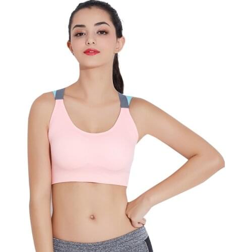 Sports Bra Women Back Cross Straps Padded Comfy Breathable Gym Bra Yoga Underwear Active Wear Workout Fitness Top