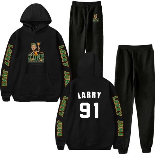 2021 Harajuku Larry June 2D Woman Hoodie sweatshirt Black Woman suit Long Sleeve Sweatshirt Hoodie men Set