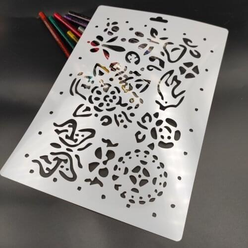 26x17.8cm Flower forest scrapbook stencils spray plastic mold shield DIY cake hollow Embellishment printing lace ruler Easter