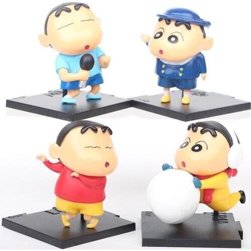 Japan Anime Crayon Shin Chan Action Figure Model Doll Figurine Pile of Snow Schools Singing Cute Gift Table Ornament