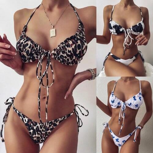 Womens Swimming Suit 2021 Women Bandeau Bandage Bikini Set Push-Up Brazilian Swimwear Beachwear Swimsuit bikinis 2021 mujer