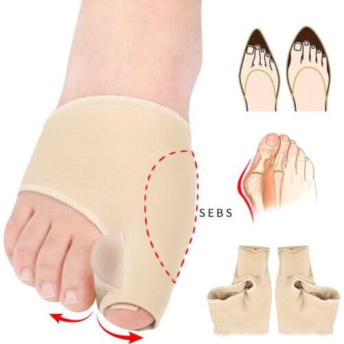 1Pair/2Pcs Toe Corrector Orthotics Feet Foot Care Bone Thumb Adjuster Correction Soft Bunion Pedicure Socks Straightener Protect
