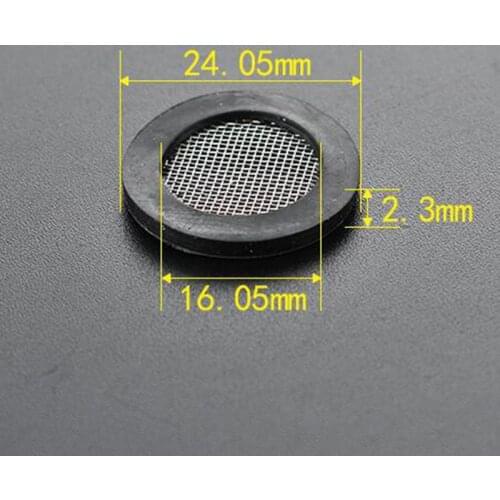 10Pcs/Lot 3/4" Black Rubber 24*16*2mm Flat Gasket Sealing Ring with Stainless Steel Filter Wire Net for Shower Pipe Tube