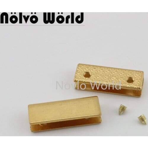 10 pieces, 25mm 1" Satin Gold color purse strap end cap in screws,purse wallet bag flap ornament metal caps