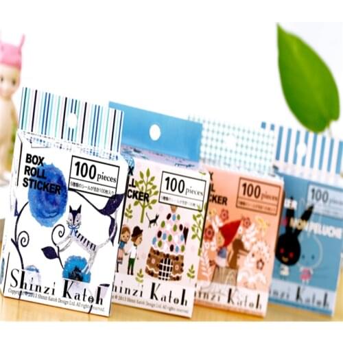 100pcs/box Kawaii Japanese Cartoon Paper Sticker Decoration DIY Scrapbooking Sticker Stationery Children Gift