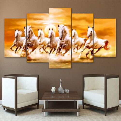 5 Pieces Wall Art Horse Canvas Painting on The Wall Horses Animal Decoration Pictures for Living Room No Frame Posters Ptints
