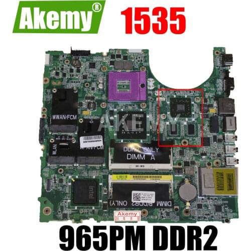 Akemy 0H281K CN-0H281K Mainboard For Dell Studio 1535 1537 Laptop Motherboard 965PM DDR2 HD3470 graphics Free CPU