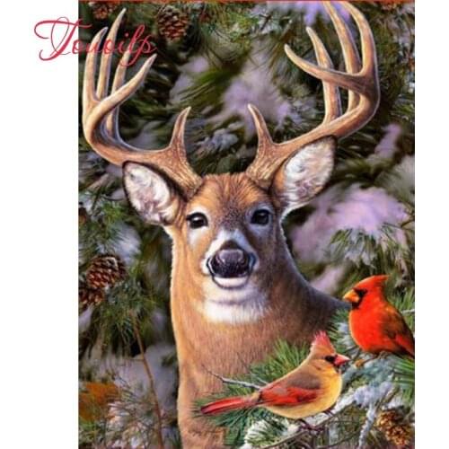 TOUOILP "Deer and bird"rhinestone pasted,cross stitch,full square&round 5d diamond painting abstract,handcraft crafts,home decor
