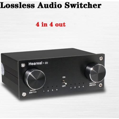 Lossless audio switcher 4 input 4 output 4 input 4 output conversion to distribute high-fidelity audio signal splitter