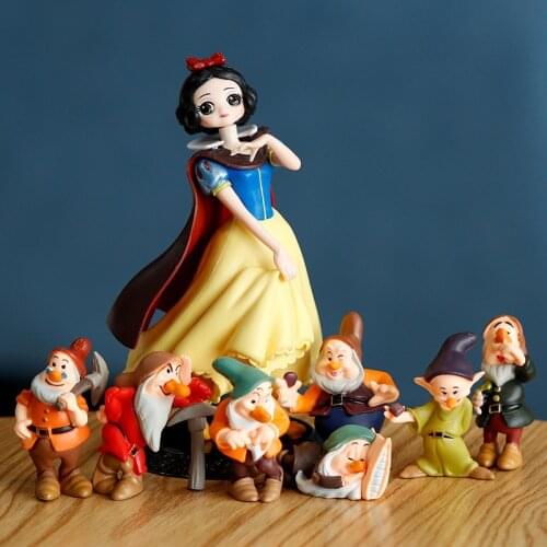 Snow White And The Seven Dwarfs Action Figure Toys 9-14cm Model PVC Doll Collection For Kid Birthday Gifts