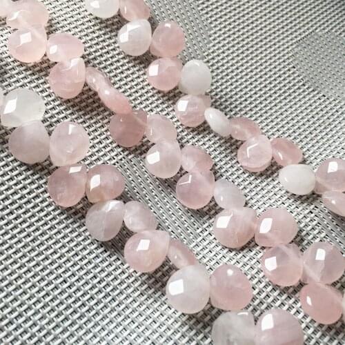 Natural stone Faceted Water drop shape loose beads Rose quartzs Crystal string bead For jewelry making DIY bracelet necklace