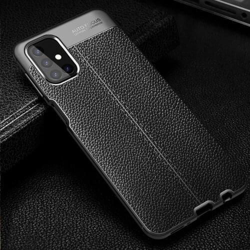 Case for Samsung Galaxy M31S Litchi Pattern leather Soft TPU COVER for Samsung Galaxy M31S Coque for Samsung M 31S Capa Fundas