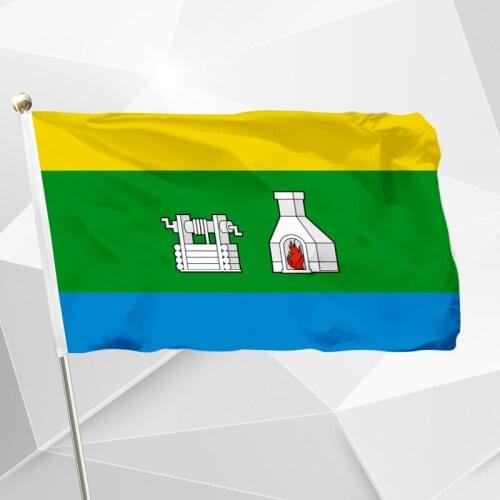 Russia Yekaterinburg Oblast Flag 90x150cm 3x5ft 120g 100D Polyester Double Stitched High Quality 60x90cm 21x14cm Banner