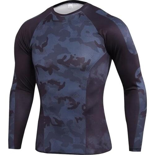 2019 New Compressed Long Sleeve Running Shirt Mens Sports T-Shirt Marvel Superhero Rashgard MMA Mens