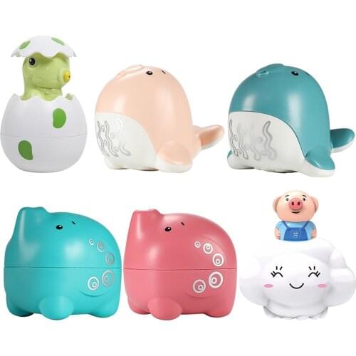 Игрушки Для Ванной Baby Bath Toys Baby Shower Floating Cute Duck Toy Cloud Penguin Dinosaur Egg Sprinkler Toy Shower Toy