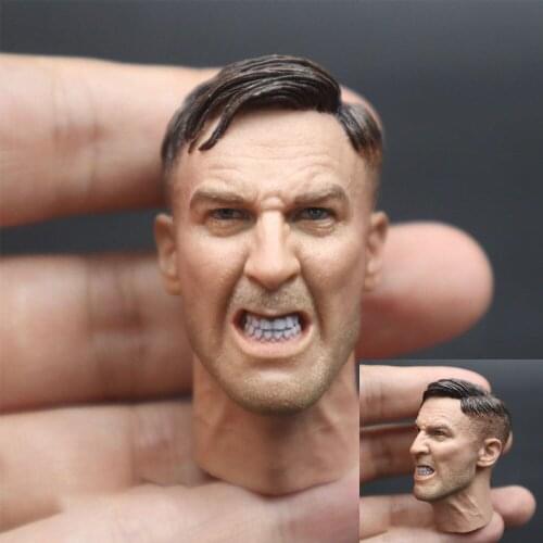 1/6 WWII Angry Egon Head Sculpt Fit 12'' Male Soldier Action Figure Dolls MG42 Machine Gunner Head Carving Model In Stock