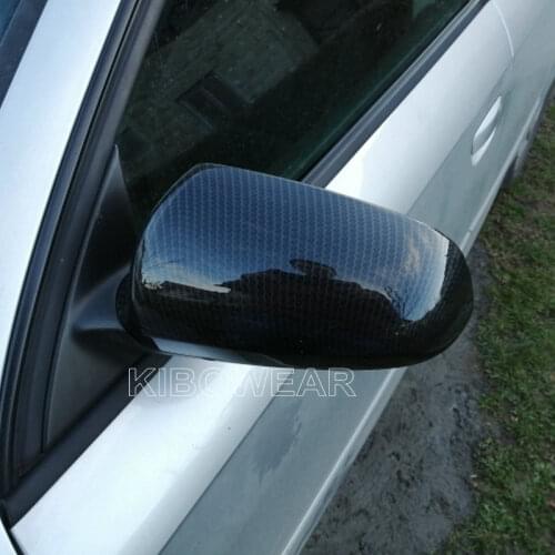 Carbon Side Wing Mirror Caps for Audi A4 B7 B6 A6 S6 4F C6 A3 S3 8P 1:1 replacement covers pair