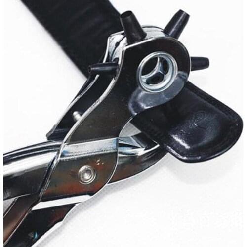 6 Hole Size Household Belt Hole Puncher Leather Punchers Tools Leathercraft Punching Machine Hand Pliers Tool Sewing Crafts