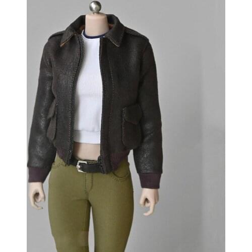 1/6 Scale Female Soldier Retro A2 Air Force Flight Jacket Model Accessories Clothes For 12-inch Female Body NOT FOR MALE