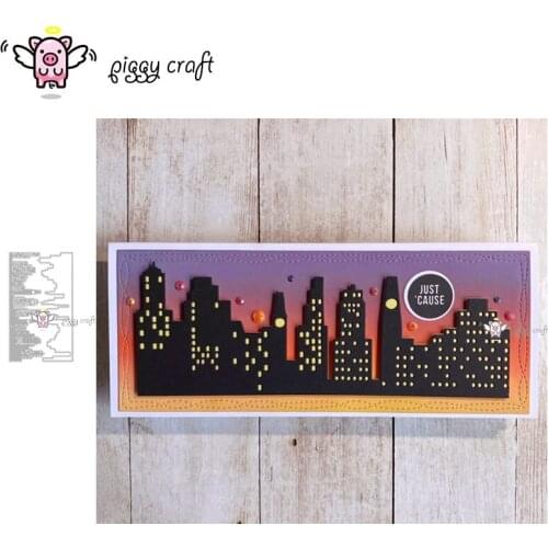 Piggy Craft metal cutting dies cut die mold Building edge frame Scrapbook paper craft knife mould blade punch stencils dies