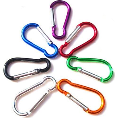 10 Pcs/Lot Metal Aluminum Climbing Carabiner Hook Clip Snap Key Ring Camping Sport Karabiner Keychain Camping Accessory