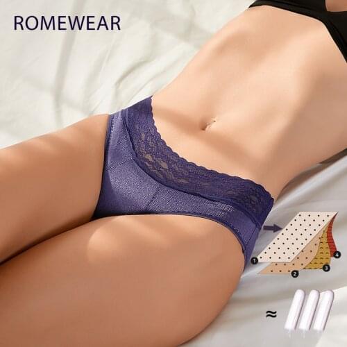 New Style 4-Layer Menstrual Period Panties Reusable Menstruation Underwear Leakproof Briefs High Flow Absorbency Cotton Lingerie