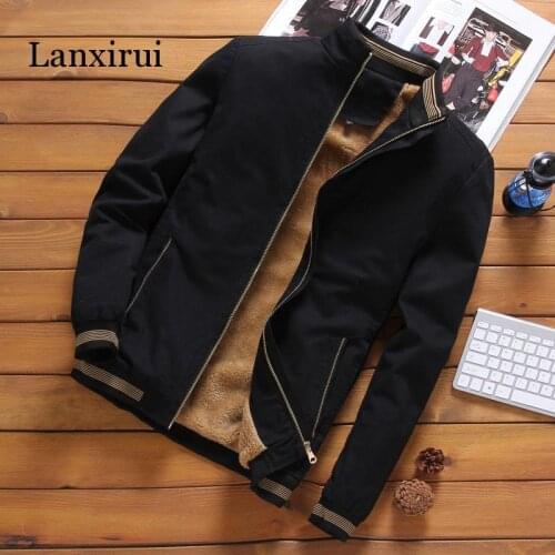 Autumn Mens Bomber Jackets Casual Male Outwear Fleece Thick Warm Windbreaker Jacket Mens Military Baseball Coats Clothing