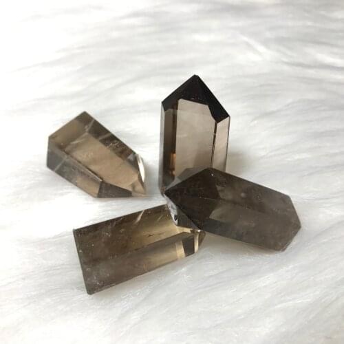 4 pcs beautiful natural smoky quartz Crystal gemstone point meditation reiki healing crystal stone wand wholesale