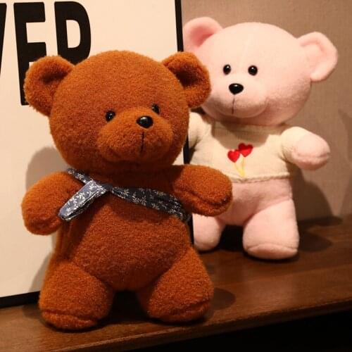 6 Styles 25/35cm Teddy Bear With Sweater&Scarf Stuffed Animals Plush Toys Doll Baby Kids Girlfriends Girl Lover Birthday Gifts
