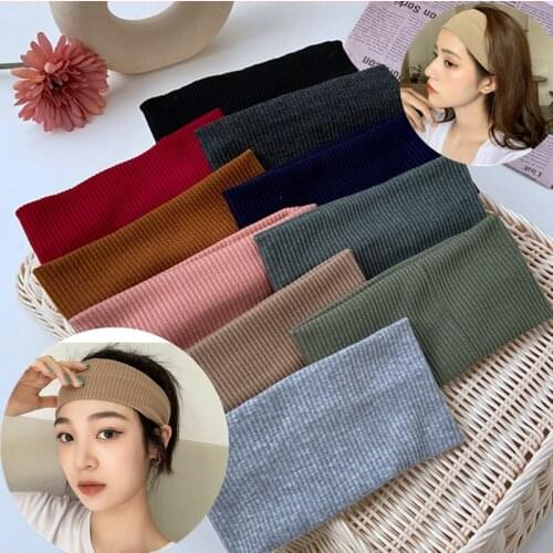 Cotton Solidr Cultiple Colors Elastic Headbands For Girls Women Hairband Makeup Winter Hair Ties 2020 Fashion Accessories