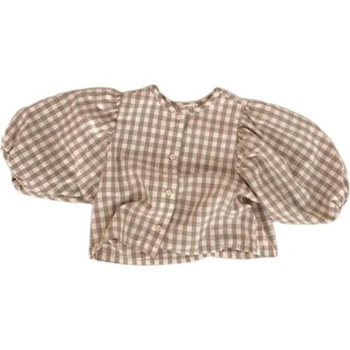 2020 Ins Japanese and Korean Autumn Men and Women Baby Cotton Linen Plaid Loose Long Sleeve Shirt Casual Jacket Neutral