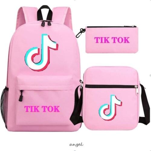 Tik Tok Backpack 3pcs/set Kids Knapsack Teens Tik Tok App Video Rucksack Girls Boys Schoolbag Back to School Gift Mochilas