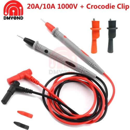 AC DC 1000V 20A 10A Digital Multimeter Test Leads Measuring Probes Pen Kit Universal Cable for Multi-Meter Tester Wire Tip