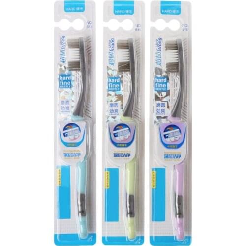 K0AE 1pc Super hard bristles Tooth brush for Adult Remove Smoke Blots Coffee Stains