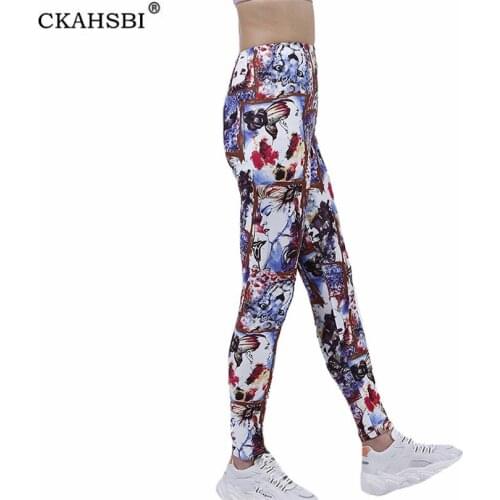 CKAHSBI Fitness Women Yoga Leggings Push Up Gym High Waist Workout Graffiti Beauty Fashion Patchwork Spandex Ankle-Length Pants
