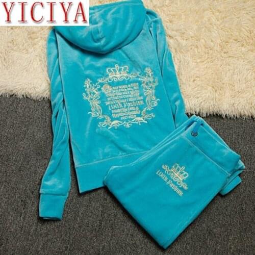 Fall 2020 Women Tracksuit Outfits 2 Piece Set Velvet Co-ord Matching Velour Suit plus size TrackSuit Hoodies Top And Pant Suit