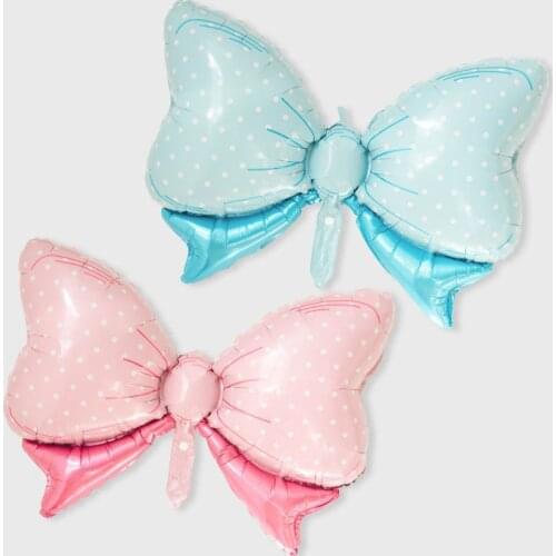 1pcs Bow Candy Balloon Pink/Blue Baby Shower Foil Ballons Its A Boy & Its A Girl 1st Birthday Party Decoration Event Globos