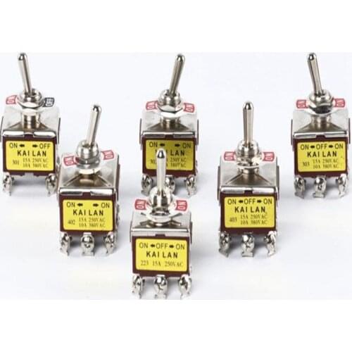 1pcs Toggle switch car modification switch self-reset 6 foot 2 file self-locking rocker switch 3 foot 2 gear rocker switch