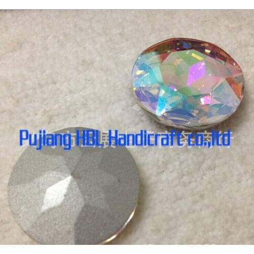 12pcs/bag 35mm White AB Round Crystal Sew on Stone Shining Beads Costumes Decoration Accessary