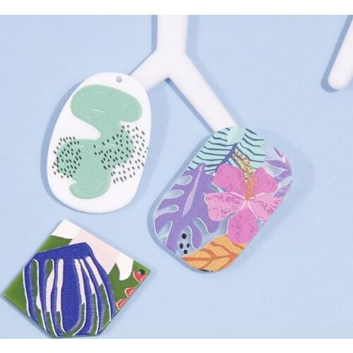 2 PCS New Geometry Pendant Charms DIY Acrylic Earring Accessories Findings For Jewelry Making