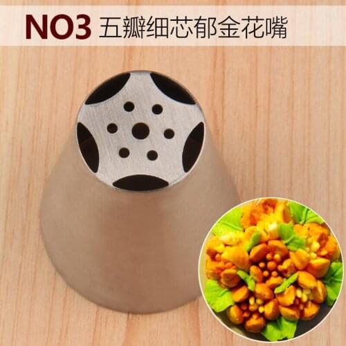 30pcs/lot)Free Shipping FDA High Quality Stainless Steel Cake Decorating Russian Flower Nozzle #NO3