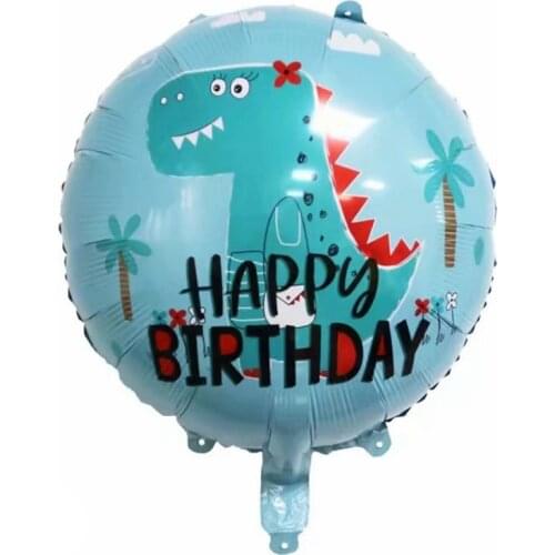 5pcs/lot 18 inch Cartoon Dinosaur Aluminum Foil Balloon Inflatable Helium Balloon Kids Favor Happy Birthday Party supplies