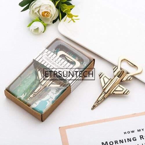 50pcs Antique Airplane Bottle Opener Wedding Favors Gift Aircraft Plane Beer Opener Party Decoration