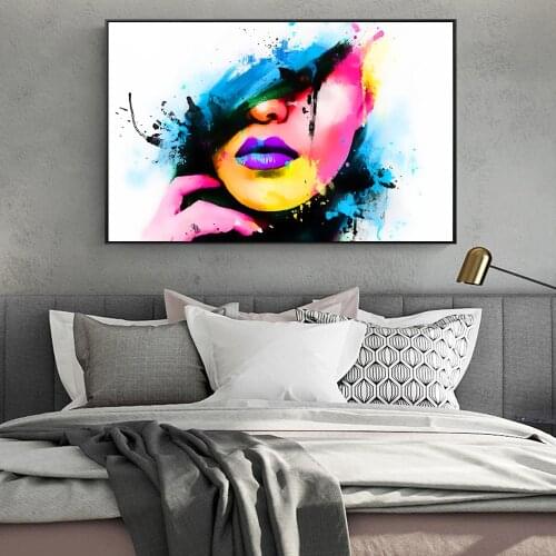 Abstract Wall Posters And Prints Sexy Girl Lips Pop Art Canvas Prints Modern Canvas Art Wall Paintings For Living Room Cuadros