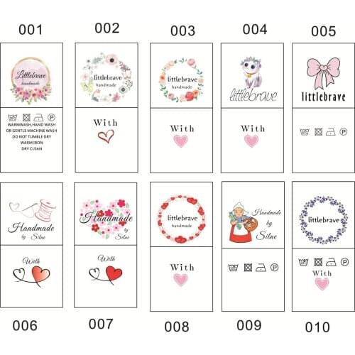 Free shipping customized cotton label/custom clothing printed label/logo name tag/collar label/handmade labels 50 pcs