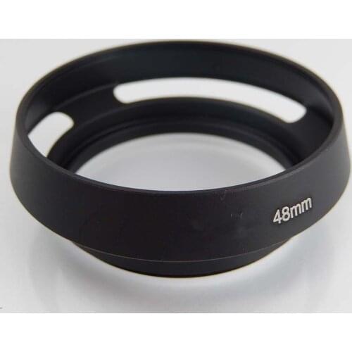Flower lens hood black metal for Canon QL17 G3, QL17 GIII, 48mm