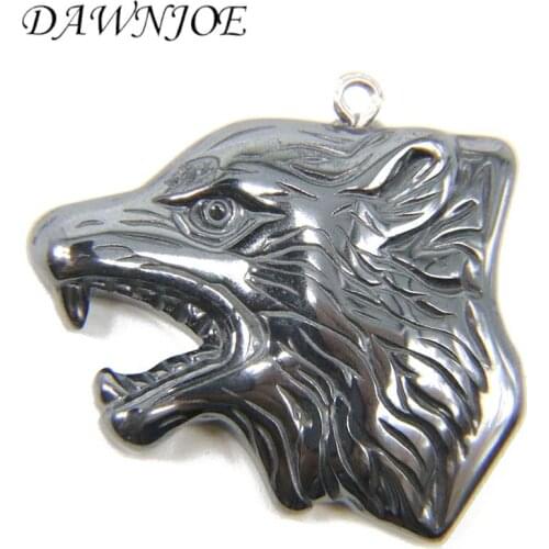 30*35mm AAA Natural stone Hematite Wolf head Pendant Non-Magnetic Bead Jewelry DIY Making Necklace Jewelry supplies Finding