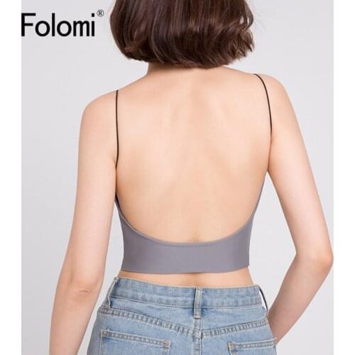 Sexy Bras for Women Backless Bralette Padded Tank Crop Top Seamless Underwear Femme